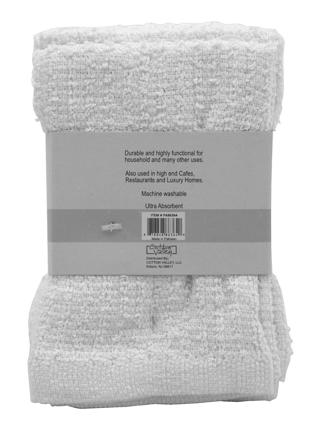 3 pk. Bar Mop Wash Cloth Restaurant Cleaning Towels White