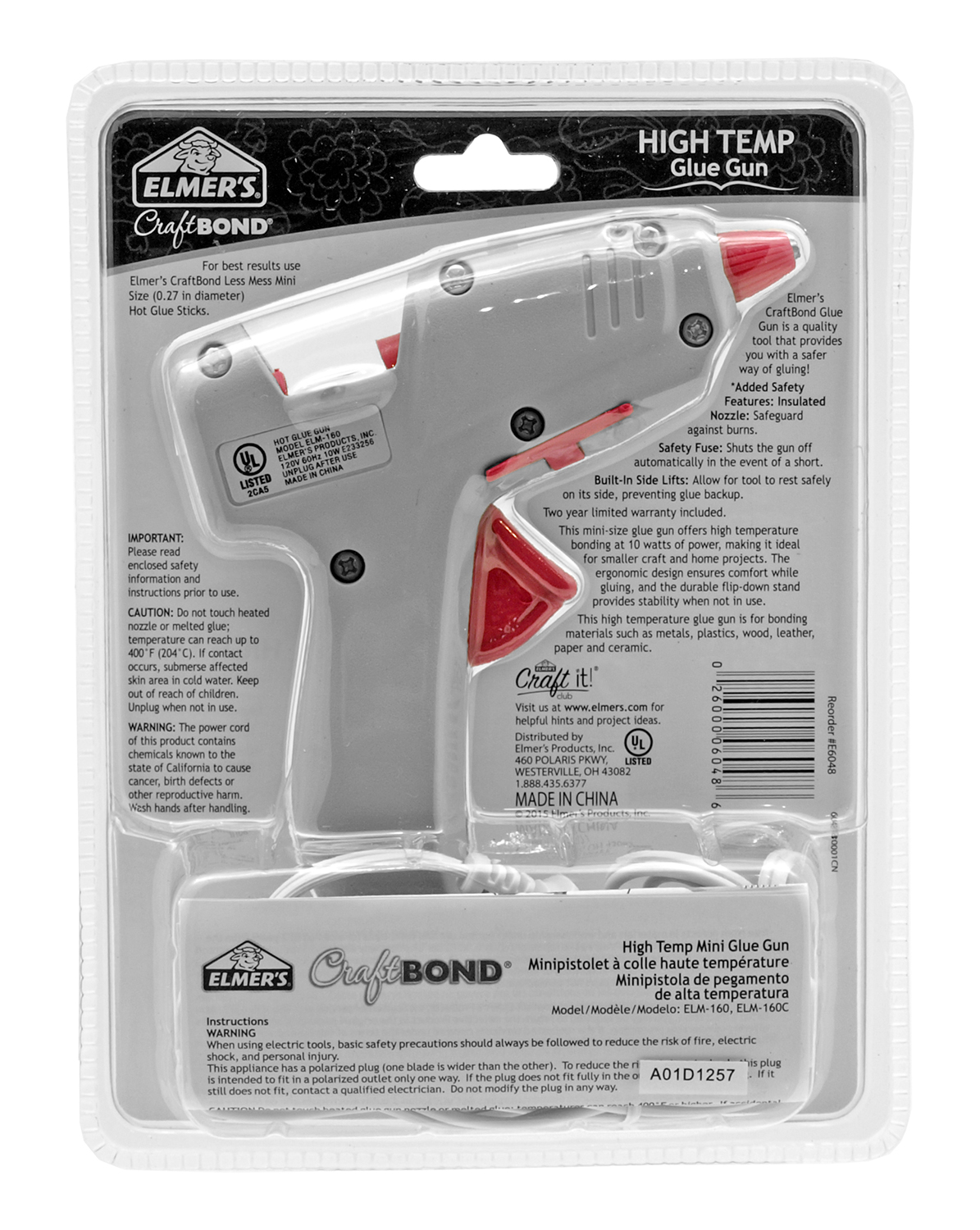 Elmer's Glue Mini Size High Temp Craft Bond Glue Gun E6048