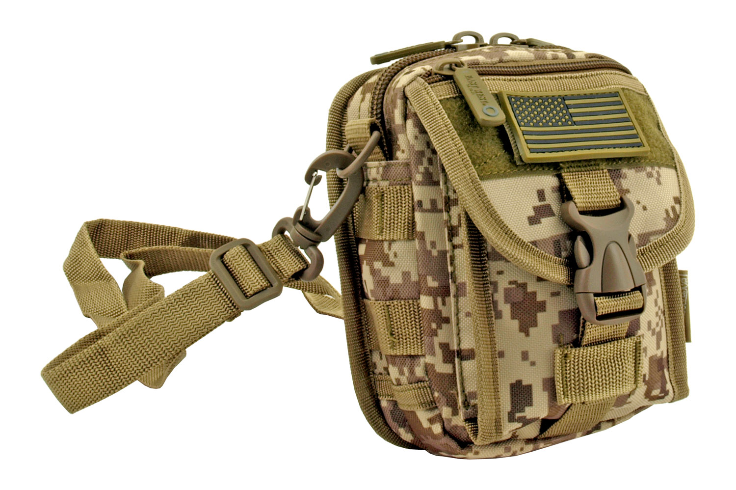 The Tactical Over the Shoulder Everyday Carry Attachment Bag Desert Tan Digital Camo