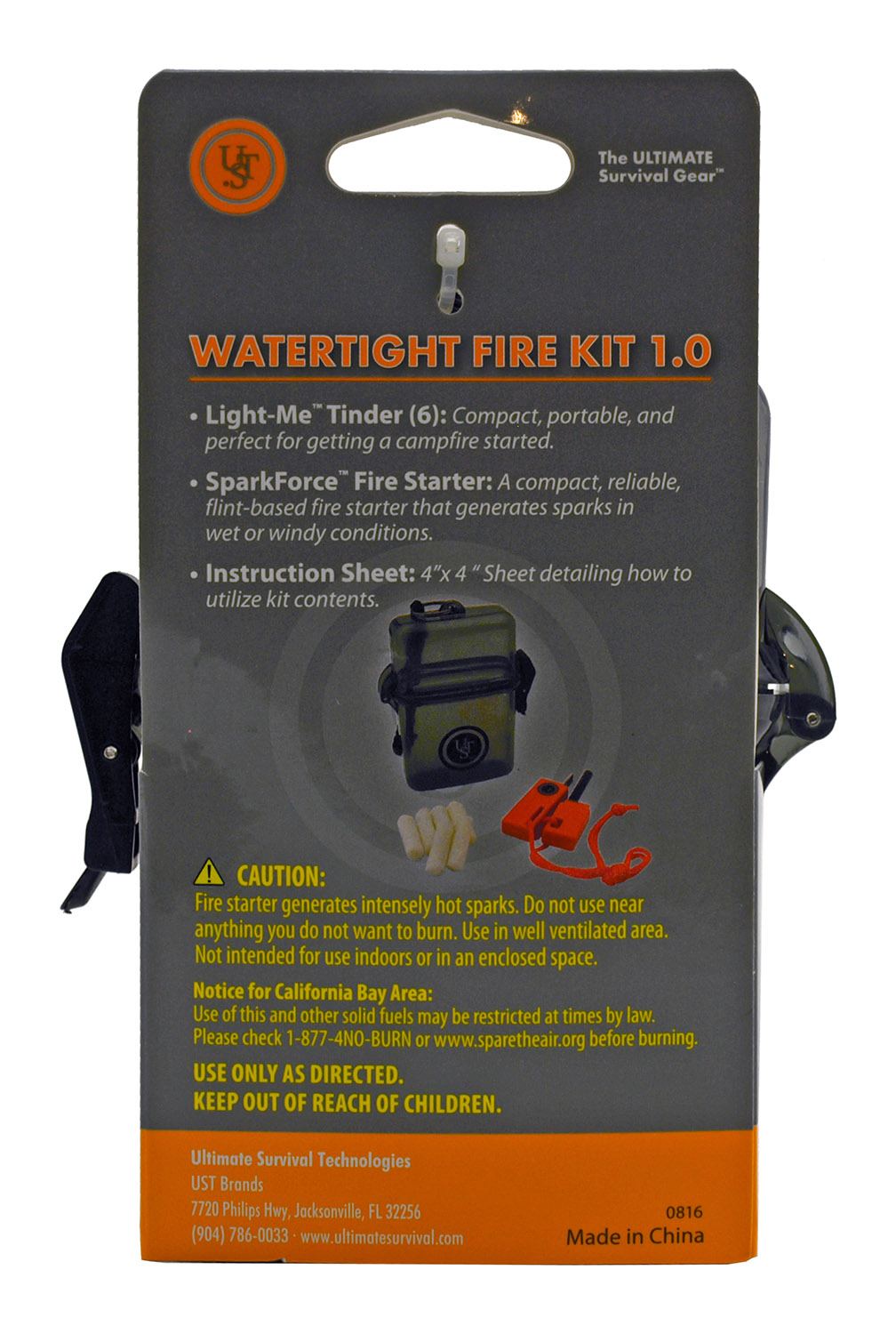Watertight Fire Kit 1.0 with Flint and Steel Fire Starter