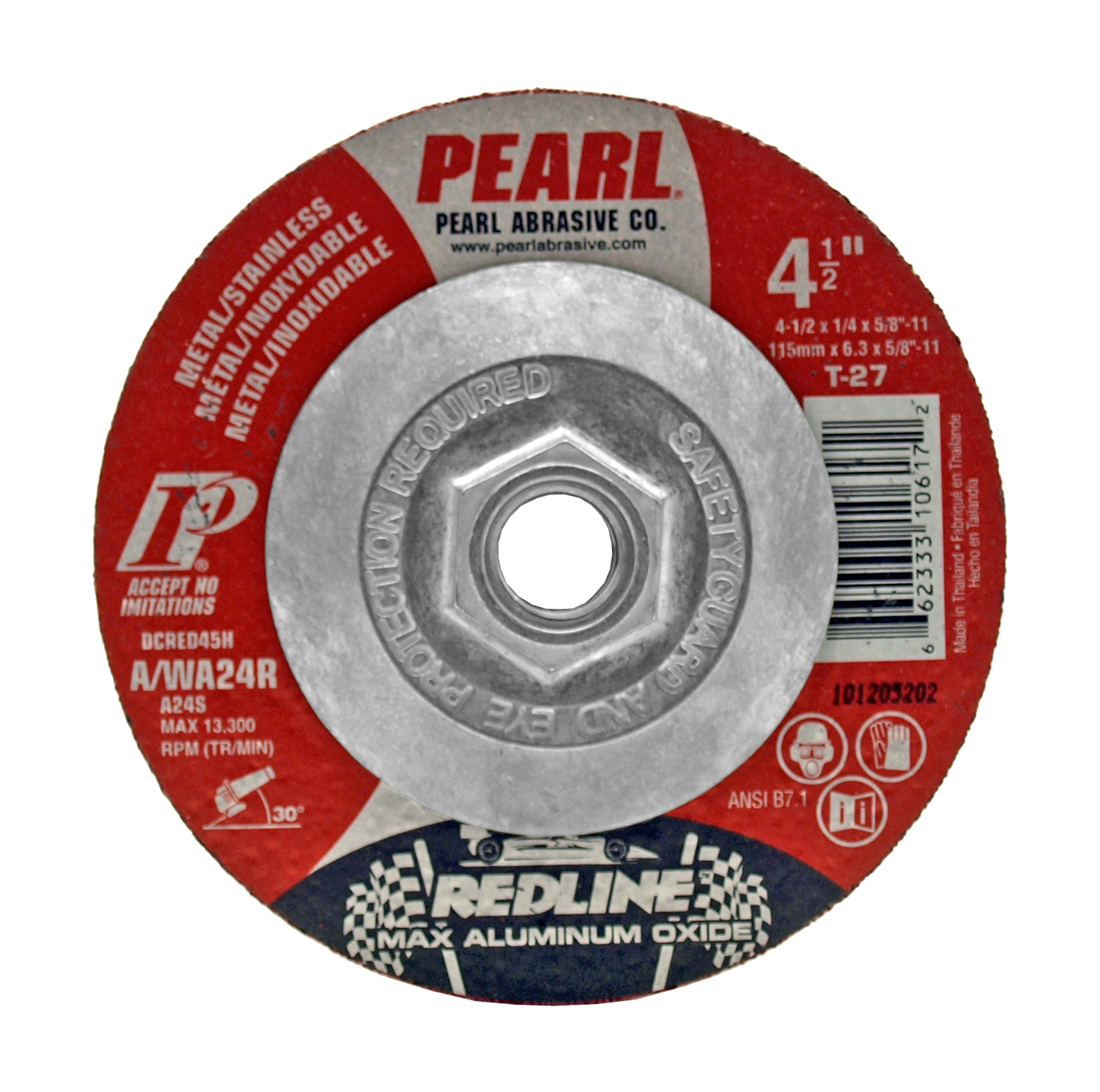 10 pc. T27 Pearl Abrasive 41/2" Aluminum Oxide Metal Grinding Wheel