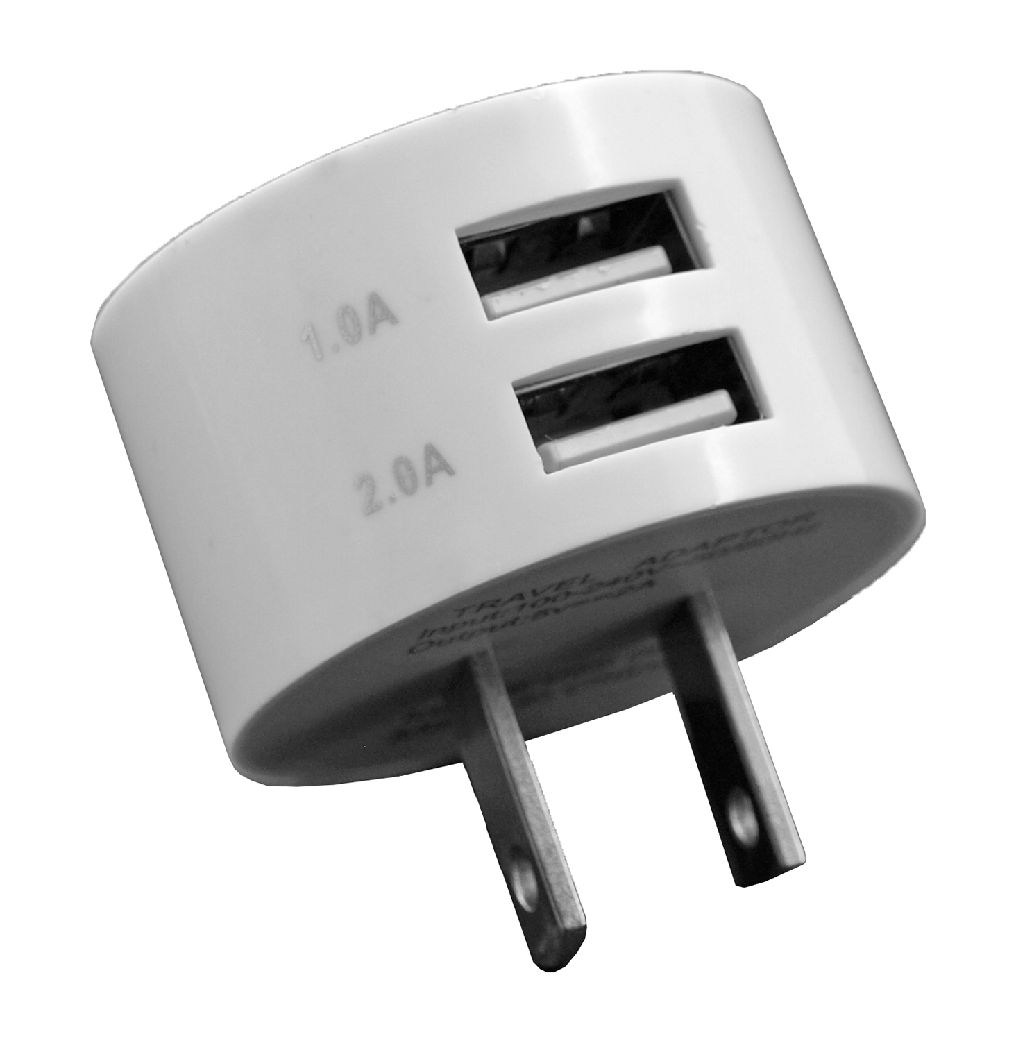 Dual USB Wall Mount Cell Phone Charger 2.0 Amp White