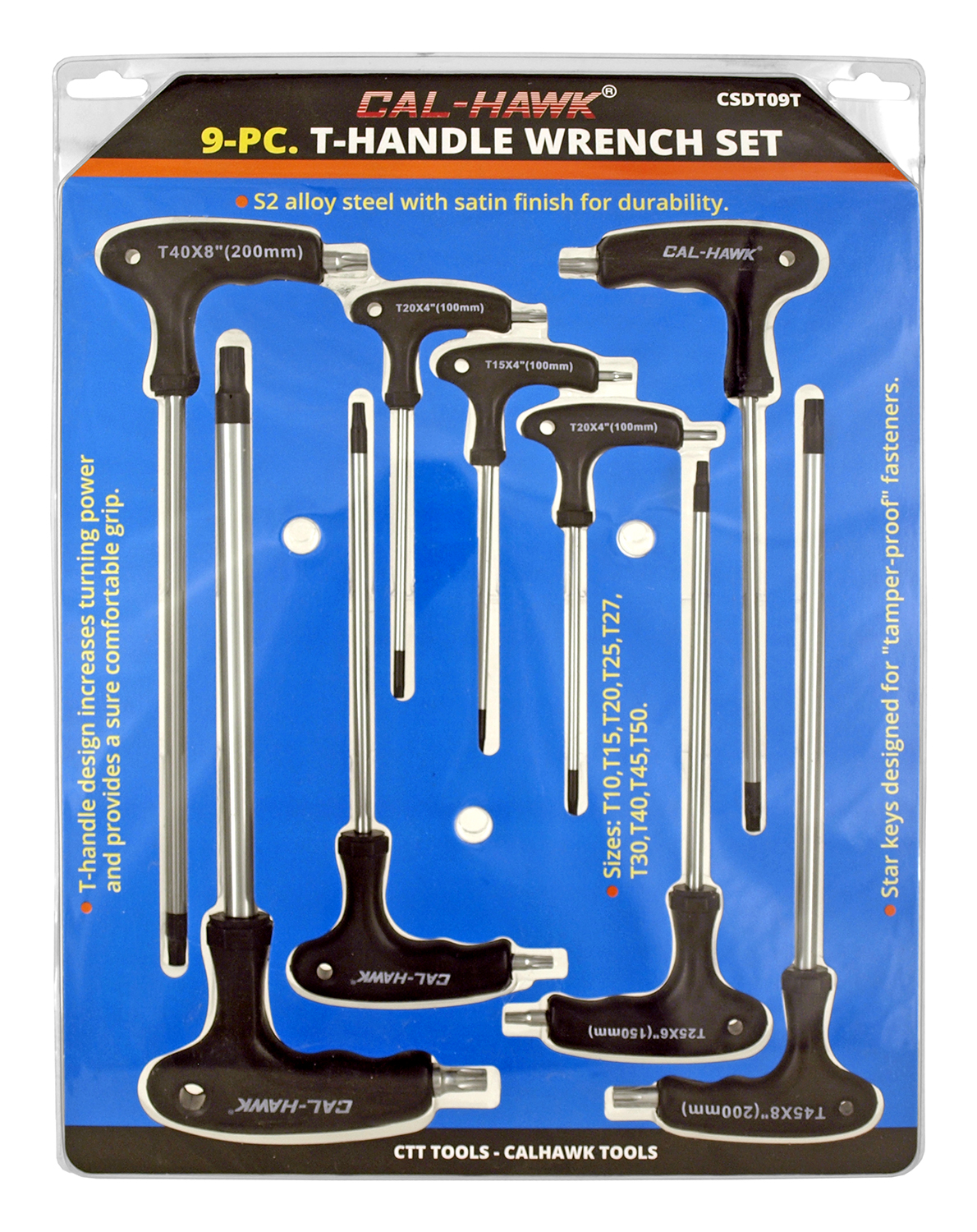 9pc. Tamper Proof THandle Torx Wrench Set