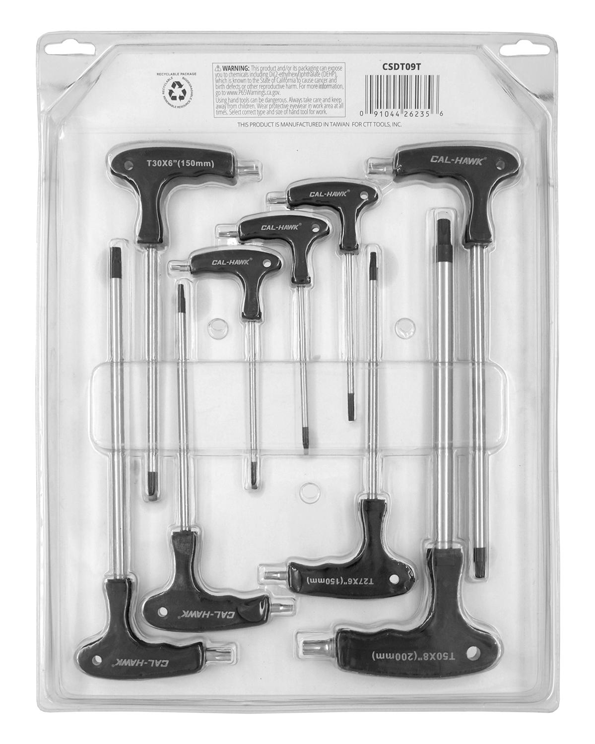 9pc. Tamper Proof THandle Torx Wrench Set