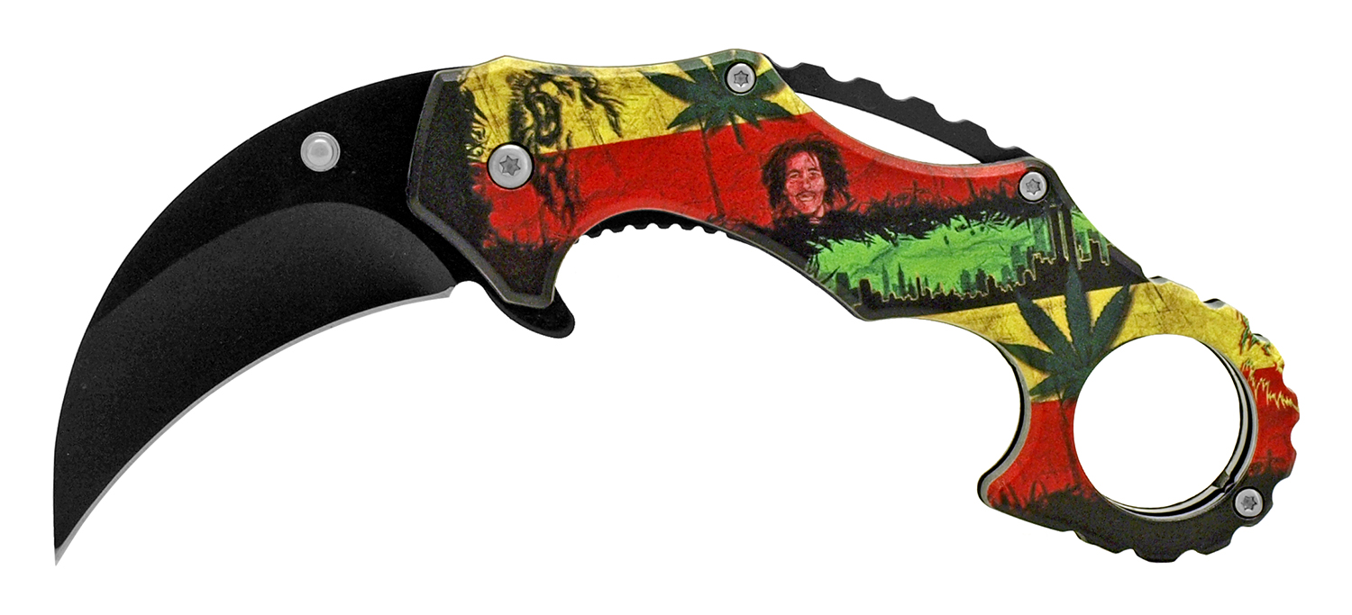 4.88" Karambit Folding Pocket Knife Marley and Mary