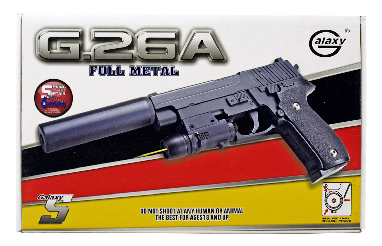 Galaxy G26A Full Metal Replica Spring Powered Airsoft Handgun
