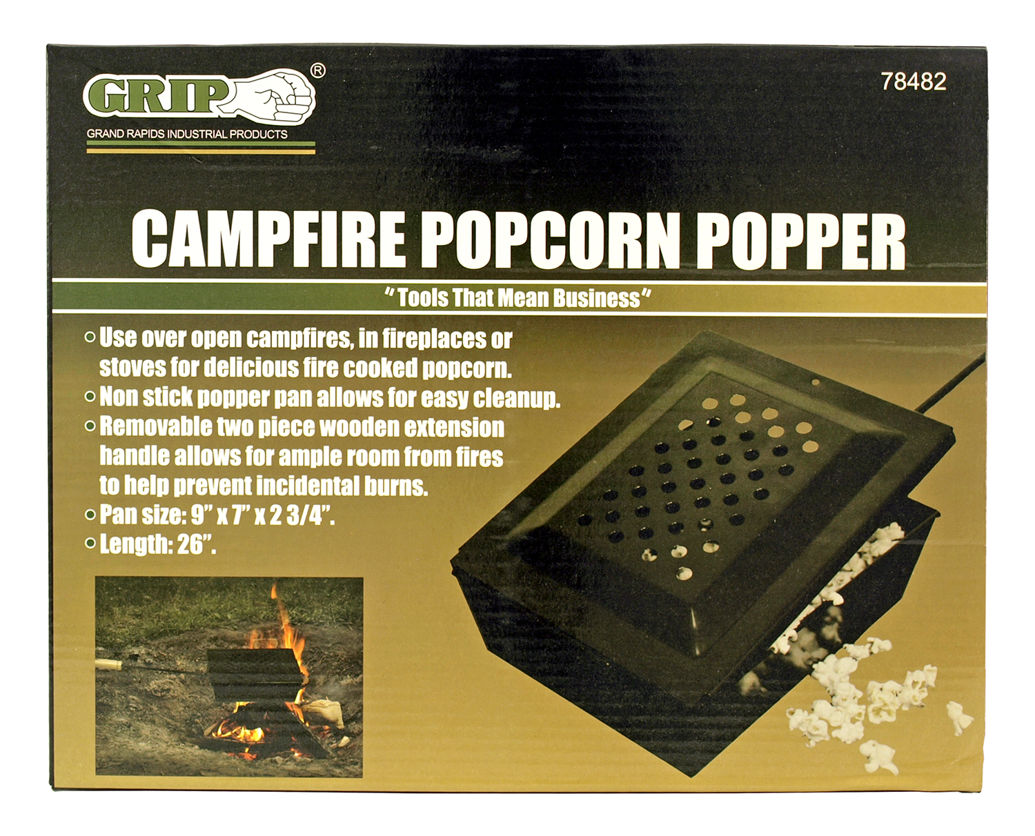 Metal Campfire Popcorn Popper Maker Box with Handle