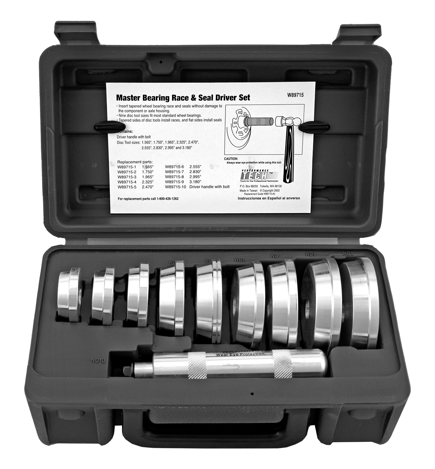 Master Bearing Race and Seal Driver Set Performance Tech