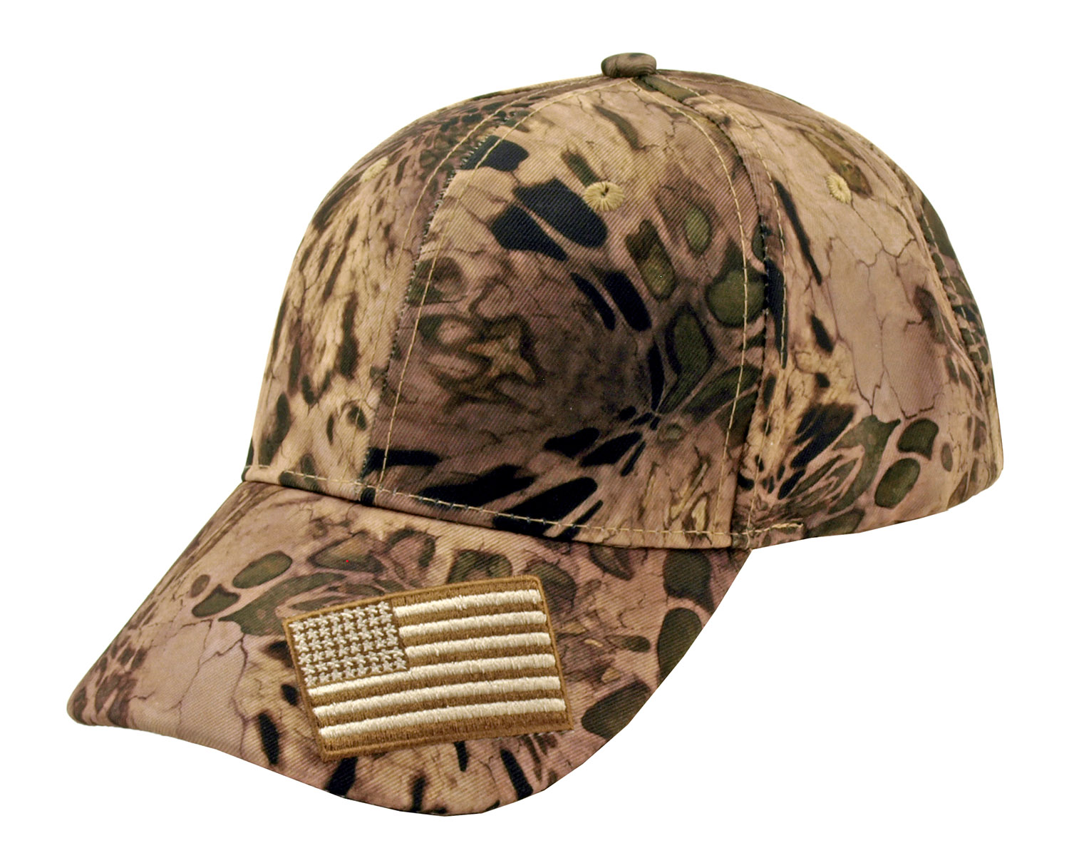 12 pc. American Flag Woodland Camo Adjustable Baseball Caps
