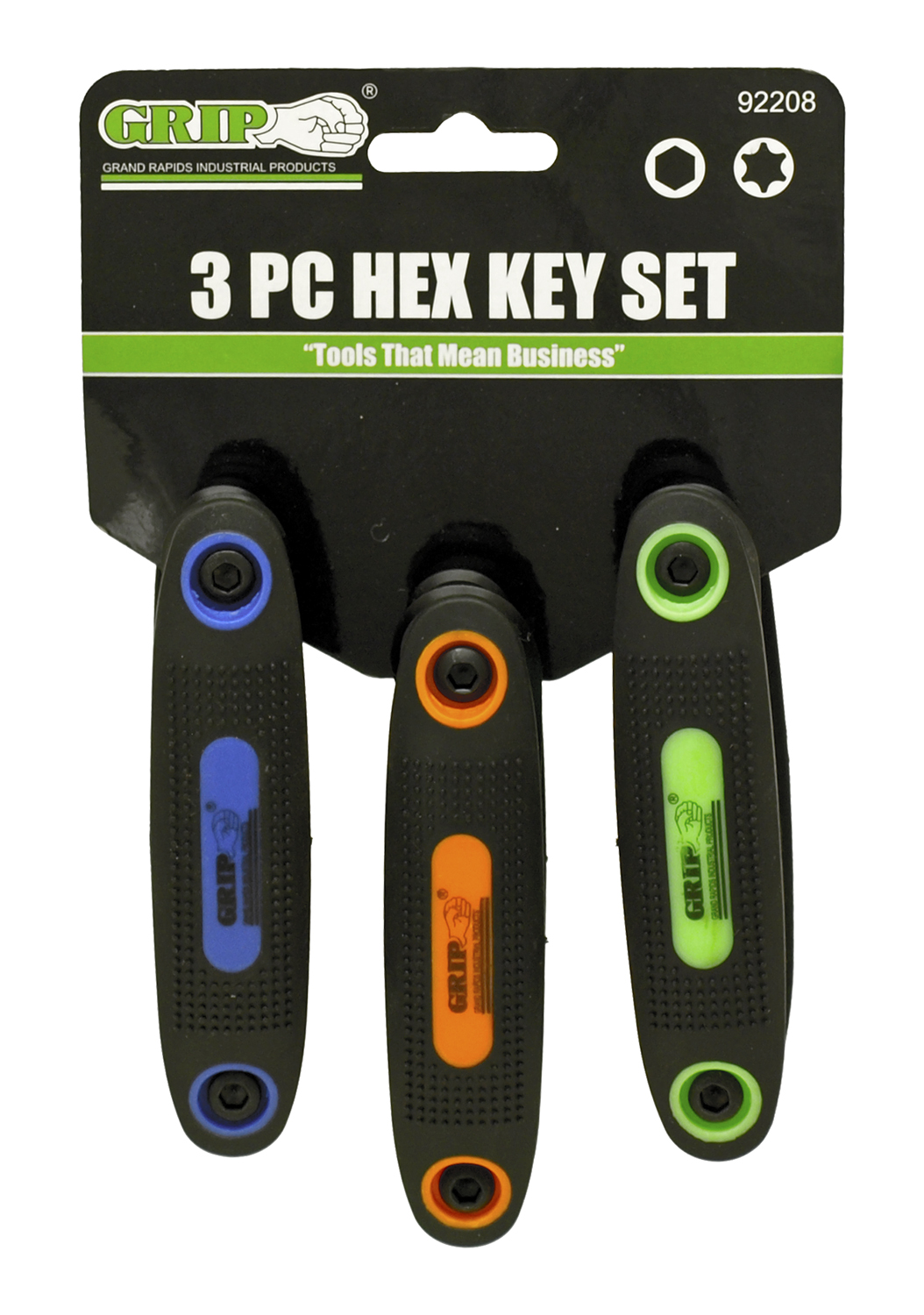 Eklind 50618 Cush Grip Hex T-Key Set 10pc Inch,8pc MM,6