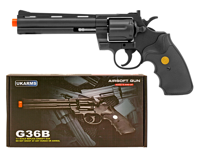 UKArms G36B Six Shooter Revolver Spring Powered Airsoft Pistol for sale online 