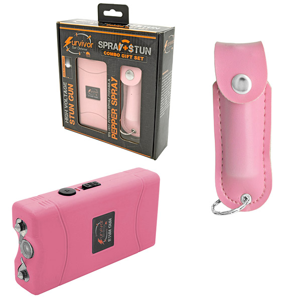 Survivor Stun Gun & Pepper Spray Combo Gift Set Pink