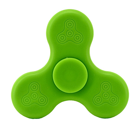 a green fidget spinner