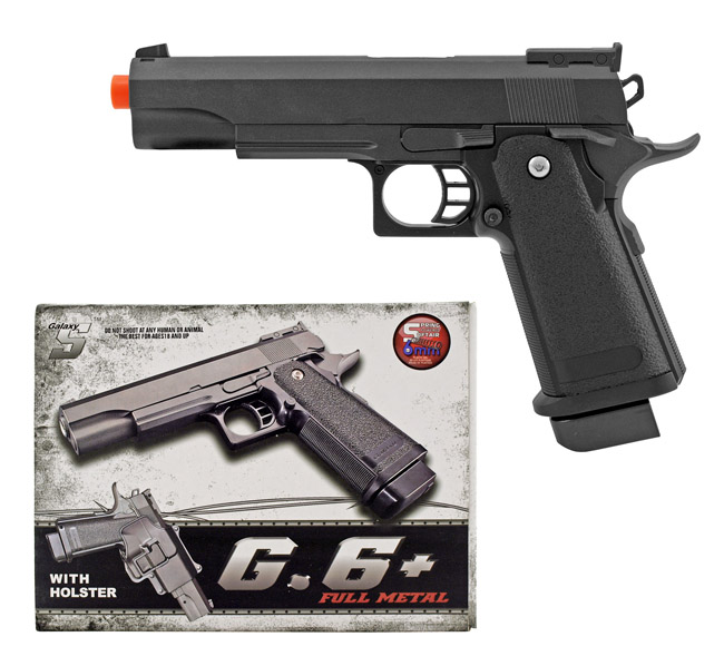 Galaxy G6 Metal Replica Spring Powered Airsoft Pistol with Holster