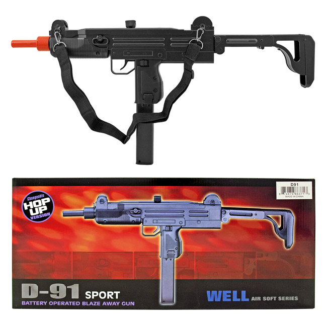 Well D91 Sport Electric Powered Airsoft UZI Mac 11 Machine Gun