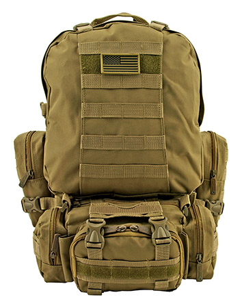 Large Tactical Assault Rucksack Backpack - Desert Tan